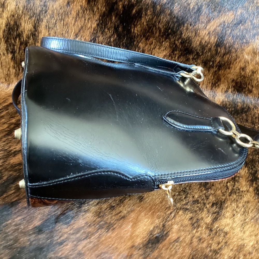 Vintage Cristian Genuine Leather Tooled Handbag Made In Italy - Picture 5 of 10